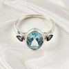 Multi Gemstone Ring in Solid 925 Sterling Silver, Colorful Stone Ring, Lightweight Designer Jewelry, A6NP38