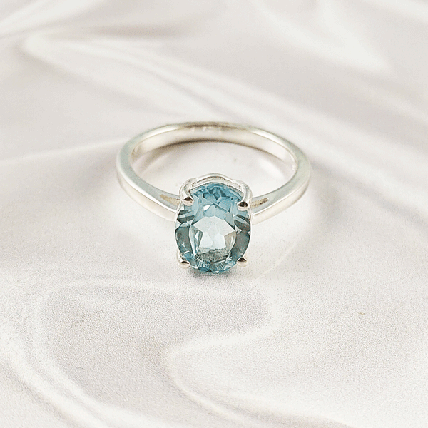 Multi Gemstone Ring in Solid 925 Sterling Silver, Colorful Stone Artistic Ring, Lightweight Statement Jewelry, A6NP36