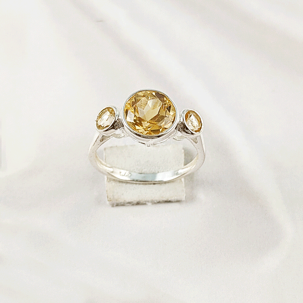 Multi Gemstone Ring in Solid 925 Sterling Silver, Mixed Stone Elegant Ring, Lightweight Contemporary Jewelry, A6NP35