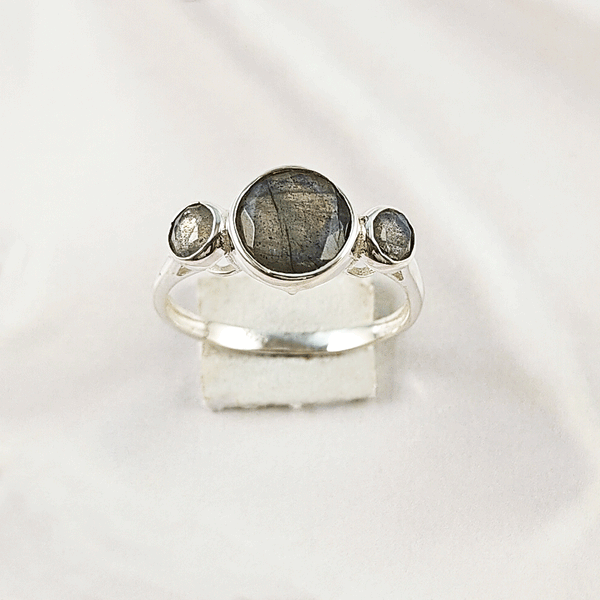 Multi Gemstone Ring in Solid 925 Sterling Silver, Mixed Stone Elegant Ring, Lightweight Contemporary Jewelry, A6NP35