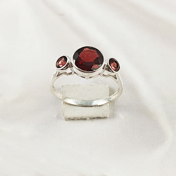 Multi Gemstone Ring in Solid 925 Sterling Silver, Mixed Stone Elegant Ring, Lightweight Contemporary Jewelry, A6NP35