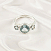 Multi Gemstone Ring in Solid 925 Sterling Silver, Mixed Stone Elegant Ring, Lightweight Contemporary Jewelry, A6NP35