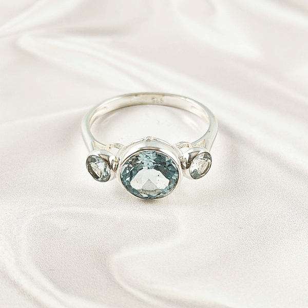 Multi Gemstone Ring in Solid 925 Sterling Silver, Mixed Stone Elegant Ring, Lightweight Contemporary Jewelry, A6NP35