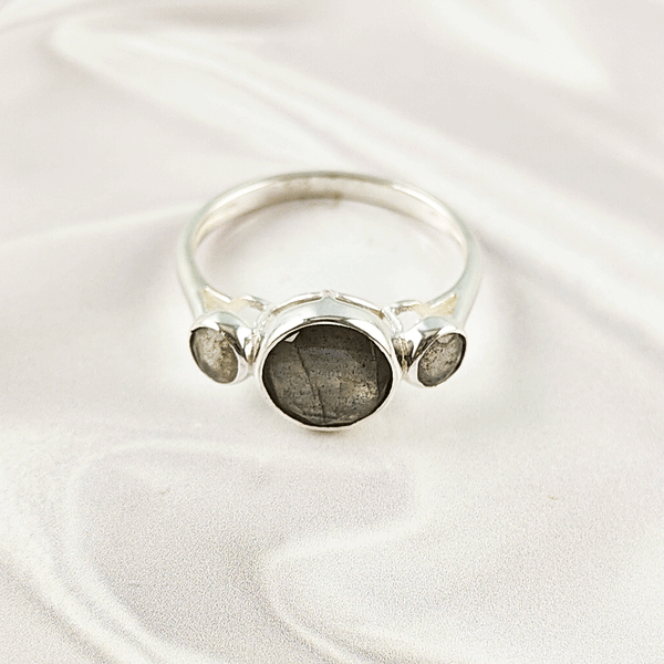 Multi Gemstone Ring in Solid 925 Sterling Silver, Mixed Stone Elegant Ring, Lightweight Contemporary Jewelry, A6NP35