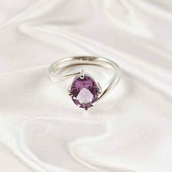 Multi Gemstone Ring in Solid 925 Sterling Silver, Vibrant Stone Contemporary Design, Lightweight Jewelry, A6NP41