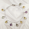 Multistone Bezel Light Weight Gemstone Bracelet | Handmade Wholesale Jewelry, A6NP43