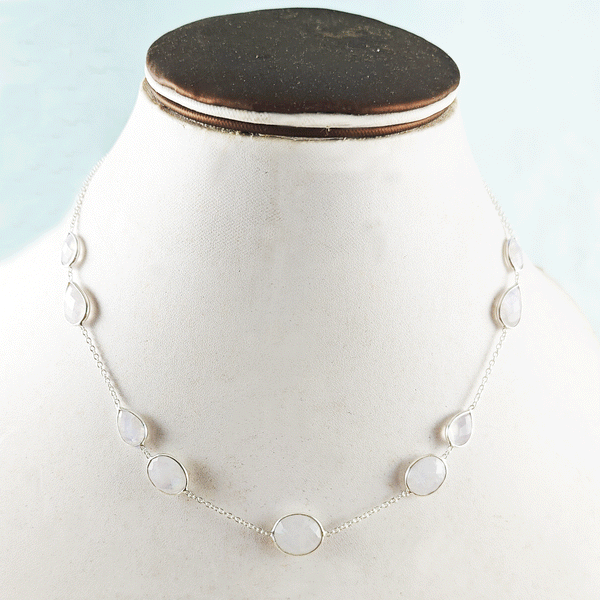 Multi stone Bezel Light Weight Gemstone Necklace | Handmade Wholesale Jewelry, A6NP44