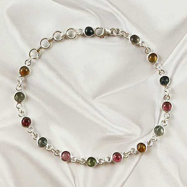 Multi stone Bezel Light Weight Gemstone Bracelet | Handmade Wholesale Jewelry, A6NP45