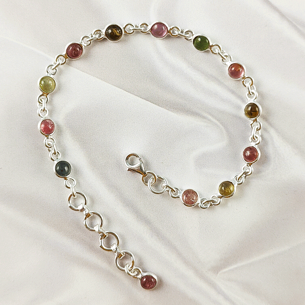 Multi stone Bezel Light Weight Gemstone Bracelet | Handmade Wholesale Jewelry, A6NP45