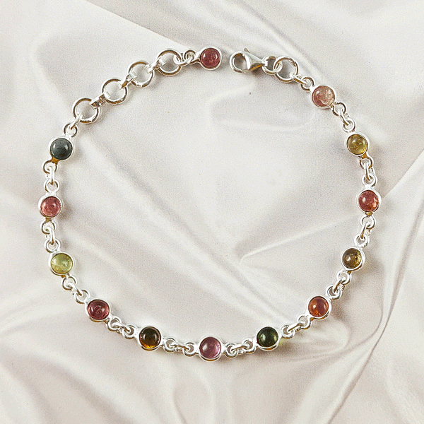Multi stone Bezel Light Weight Gemstone Bracelet | Handmade Wholesale Jewelry, A6NP45