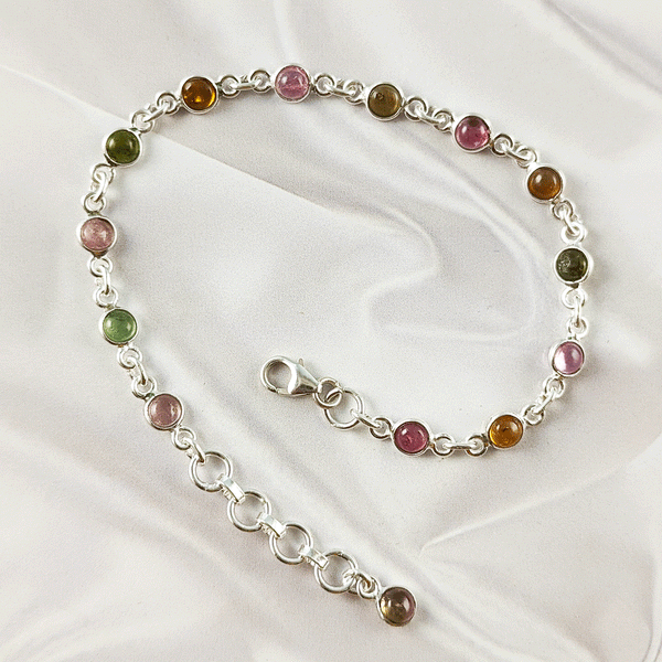 Multi stone Bezel Light Weight Gemstone Bracelet | Handmade Wholesale Jewelry, A6NP45