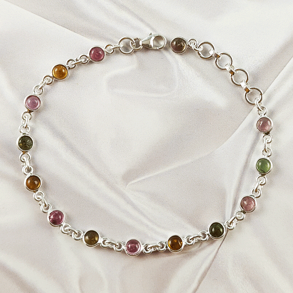 Multi stone Bezel Light Weight Gemstone Bracelet | Handmade Wholesale Jewelry, A6NP45