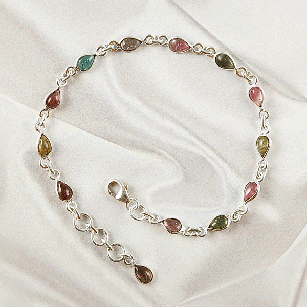 Multi stone Bezel Light Weight Gemstone Bracelet | Handmade Wholesale Jewelry, A6NP45