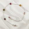 Multi stone Tourmaline Bezel Light Weight Gemstone Bracelet |Wholesale Jewelry, A6NP46