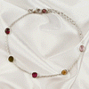 Multi stone Tourmaline Bezel Light Weight Gemstone Bracelet |Wholesale Jewelry, A6NP46