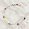 Multi stone Tourmaline Bezel Light Weight Gemstone Bracelet |Wholesale Jewelry, A6NP46