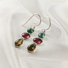 Multi Stone Tourmaline Bezel Light Weight Gemstone Earrings | Handmade Wholesale Jewelry, A6NP48