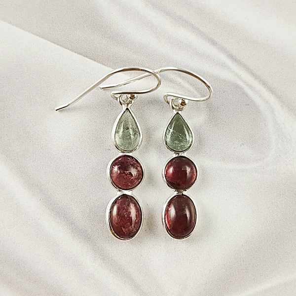 Multi Stone Tourmaline Bezel Light Weight Gemstone Earrings | Handmade Wholesale Jewelry, A6NP48