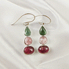 Multi Stone Tourmaline Bezel Light Weight Gemstone Earrings | Handmade Wholesale Jewelry, A6NP48