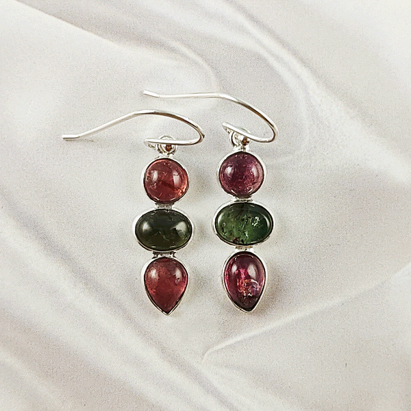 Multi Stone Tourmaline Bezel Light Weight Gemstone Earrings | Handmade Wholesale Jewelry, A6NP48