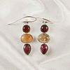Multi Stone Tourmaline Bezel Light Weight Gemstone Earrings | Handmade Wholesale Jewelry, A6NP48