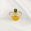 Multi Gemstone Ring in Solid 925 Sterling Silver, Colorful Natural Stone Ring, Unique Statement Jewelry, Lightweight Ring, A6NP53