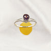 Multi Gemstone Ring in Solid 925 Sterling Silver, Colorful Natural Stone Ring, Unique Statement Jewelry, Lightweight Ring, A6NP53