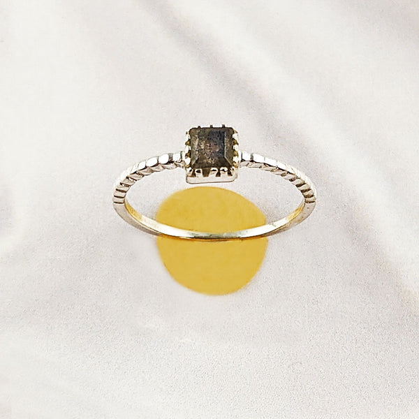 Multi Gemstone Ring in Solid 925 Sterling Silver, Mixed-Tone Stone Unique Design, Lightweight Fashion Jewelry, A6NP55