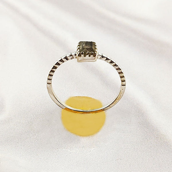 Multi Gemstone Ring in Solid 925 Sterling Silver, Mixed-Tone Stone Unique Design, Lightweight Fashion Jewelry, A6NP55