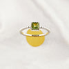 Multi Gemstone Ring in Solid 925 Sterling Silver, Mixed-Tone Stone Unique Design, Lightweight Fashion Jewelry, A6NP55