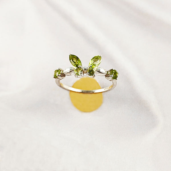 Mixed Gemstone Ring in Solid 925 Sterling Silver, Unique Stone Combination, Lightweight Fashion Jewelry, A6NP56