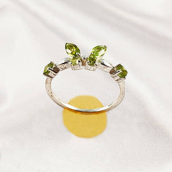 Mixed Gemstone Ring in Solid 925 Sterling Silver, Unique Stone Combination, Lightweight Fashion Jewelry, A6NP56