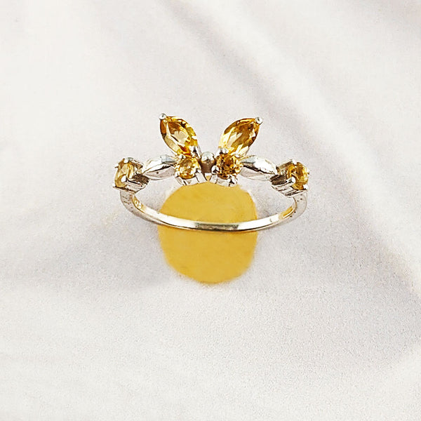 Mixed Gemstone Ring in Solid 925 Sterling Silver, Unique Stone Combination, Lightweight Fashion Jewelry, A6NP56