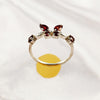 Mixed Gemstone Ring in Solid 925 Sterling Silver, Unique Stone Combination, Lightweight Fashion Jewelry, A6NP56