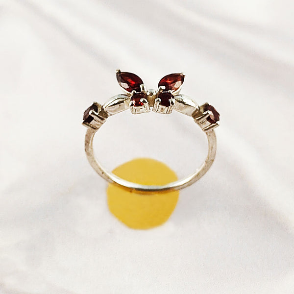 Mixed Gemstone Ring in Solid 925 Sterling Silver, Unique Stone Combination, Lightweight Fashion Jewelry, A6NP56