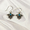 Mixed Gemstone Earrings in Solid 925 Sterling Silver, Multicolor Stone Statement Design, Lightweight Handmade Jewelry, A6DP59