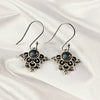 Mixed Gemstone Earrings in Solid 925 Sterling Silver, Multicolor Stone Statement Design, Lightweight Handmade Jewelry, A6DP59