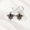 Mixed Gemstone Earrings in Solid 925 Sterling Silver, Multicolor Stone Statement Design, Lightweight Handmade Jewelry, A6DP59