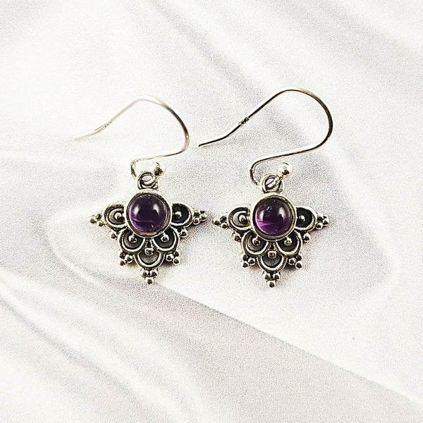 Mixed Gemstone Earrings in Solid 925 Sterling Silver, Multicolor Stone Statement Design, Lightweight Handmade Jewelry, A6DP59