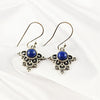 Mixed Gemstone Earrings in Solid 925 Sterling Silver, Multicolor Stone Statement Design, Lightweight Handmade Jewelry, A6DP59
