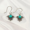 Mixed Gemstone Earrings in Solid 925 Sterling Silver, Multicolor Stone Statement Design, Lightweight Handmade Jewelry, A6DP59