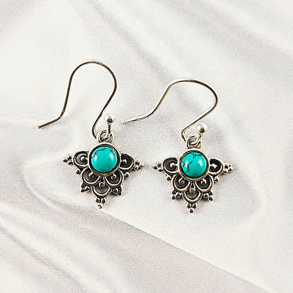 Mixed Gemstone Earrings in Solid 925 Sterling Silver, Multicolor Stone Statement Design, Lightweight Handmade Jewelry, A6DP59
