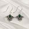 Mixed Gemstone Earrings in Solid 925 Sterling Silver, Multicolor Stone Statement Design, Lightweight Handmade Jewelry, A6DP59