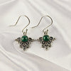 Mixed Gemstone Earrings in Solid 925 Sterling Silver, Multicolor Stone Statement Design, Lightweight Handmade Jewelry, A6DP59