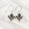 Multi Gemstone Earrings in Solid 925 Sterling Silver, Colorful Stone Contemporary Design, Lightweight Handmade Jewelry, A6DP60