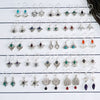 Multi Gemstone Cab Stone Earring Lot in Solid 925 Sterling Silver, Mixed Stone Earring Collection, Lightweight Jewelry Lot, A6DP58