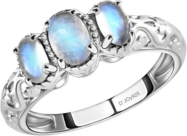 Rainbow Moonstone Ring - C1234- 925 Sterling Silver test item